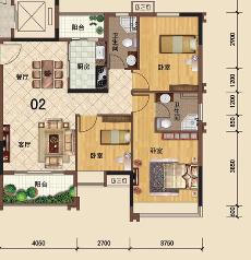 大沥碧桂园·华府4、5座02户型107.83㎡